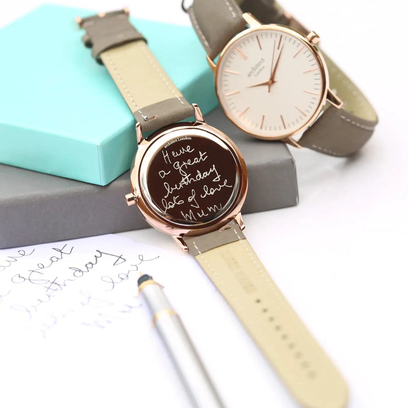 Ladies Architēct Blanc - Personalised Ladies' Watch With Light Grey Strap-NEVANNA