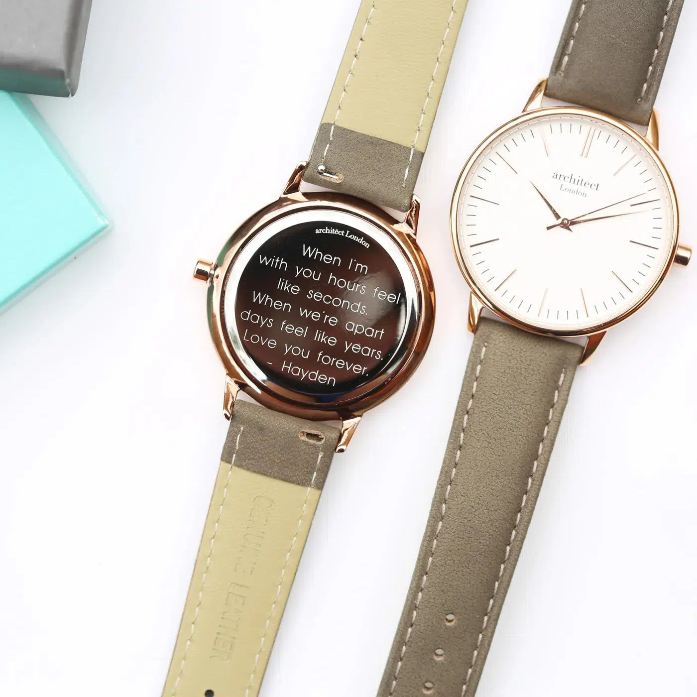 Ladies Architēct Blanc - Personalised Ladies' Watch With Light Grey Strap-NEVANNA