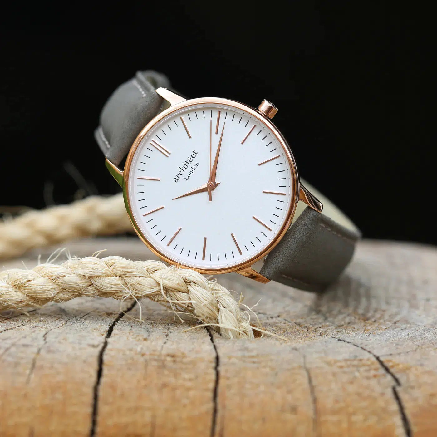 Ladies Architēct Blanc - Personalised Ladies' Watch With Light Grey Strap-NEVANNA