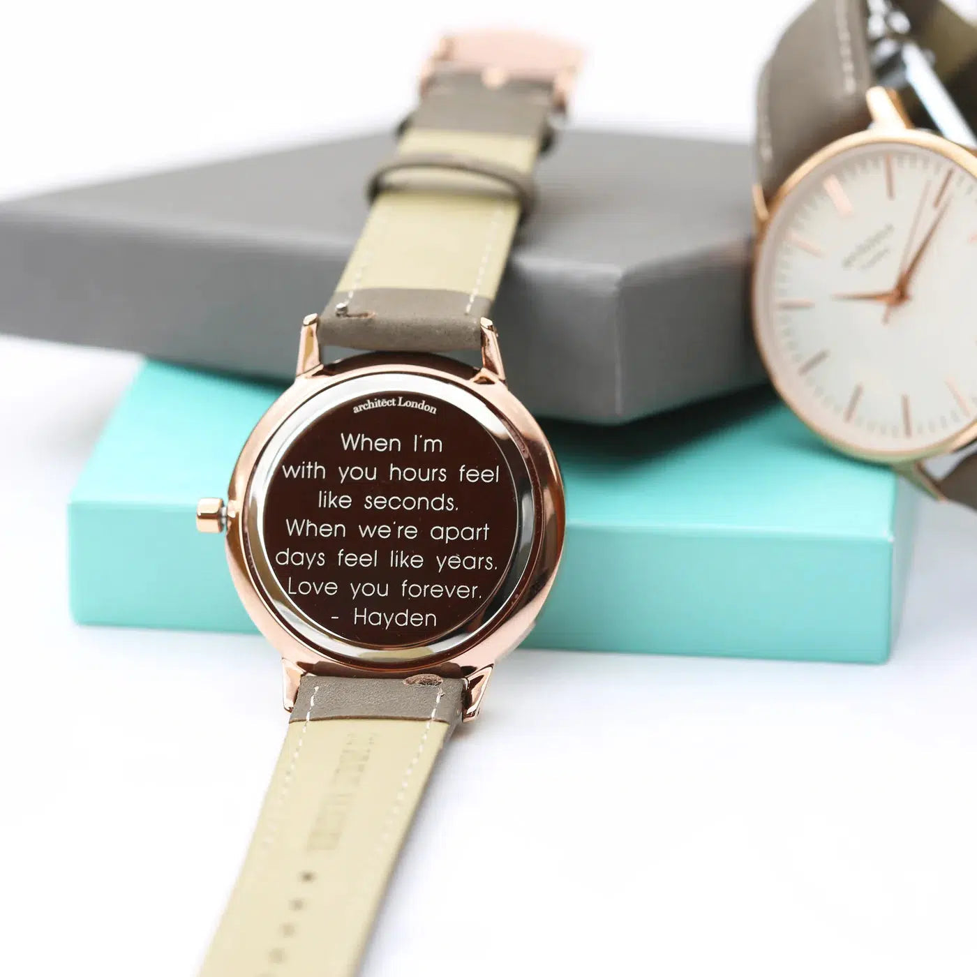 Ladies Architēct Blanc - Personalised Ladies' Watch With Light Grey Strap-NEVANNA