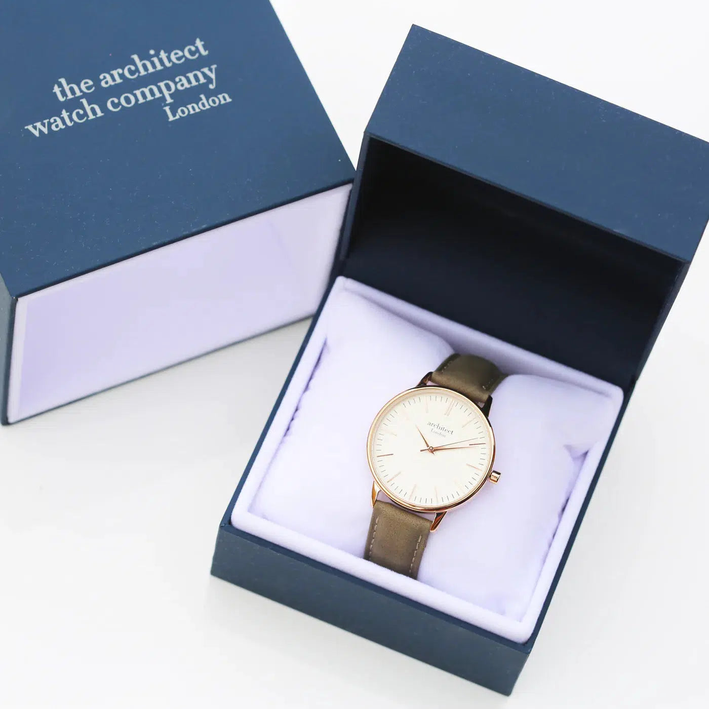 Ladies Architēct Blanc - Personalised Ladies' Watch With Light Grey Strap-NEVANNA