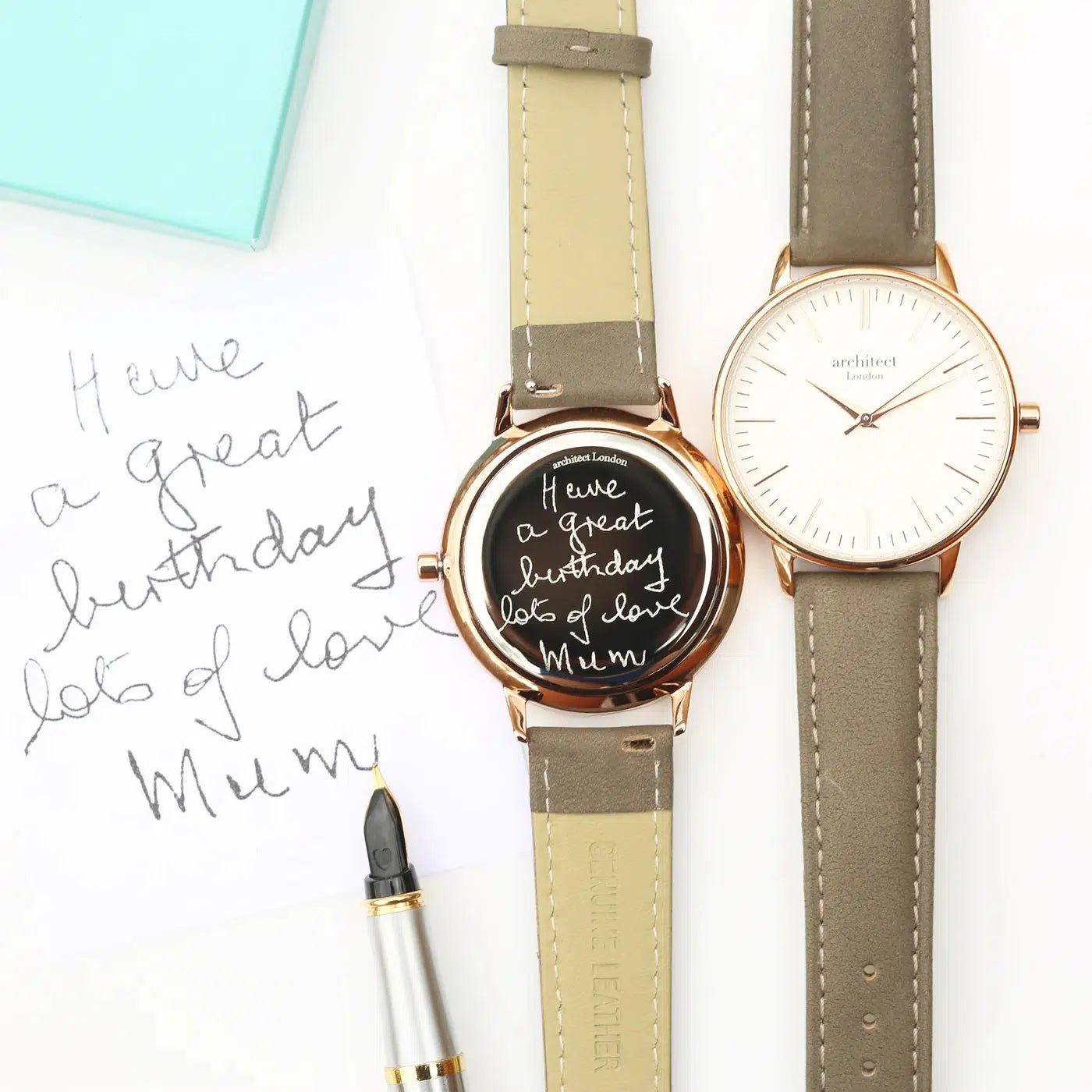 Ladies Architēct Blanc - Personalised Ladies' Watch With Light Grey Strap-NEVANNA