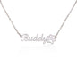 Custom Name Necklace With Paw Print-Jewelry-NEVANNA