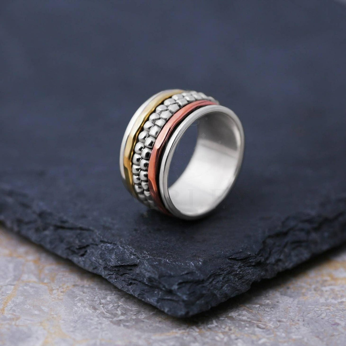 Four-stacked Bohemian Spinner Ring-Rings-NEVANNA