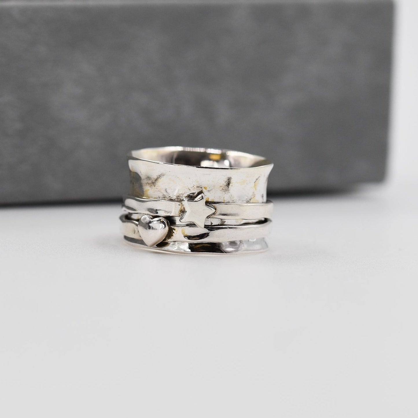 Star & Heart Spinning Ring-Rings-NEVANNA