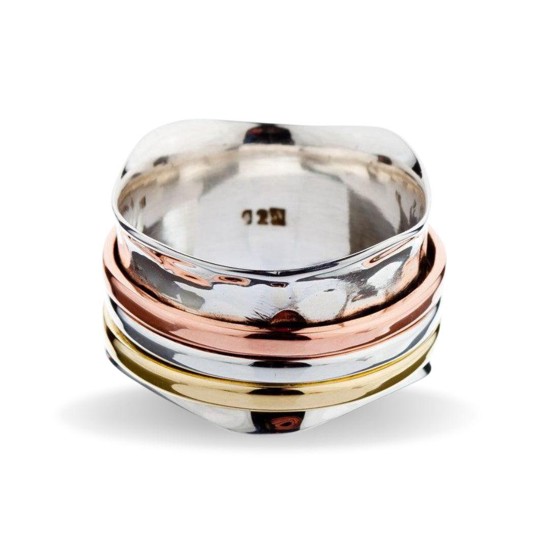 Three-Tone Spinner Ring-Rings-NEVANNA