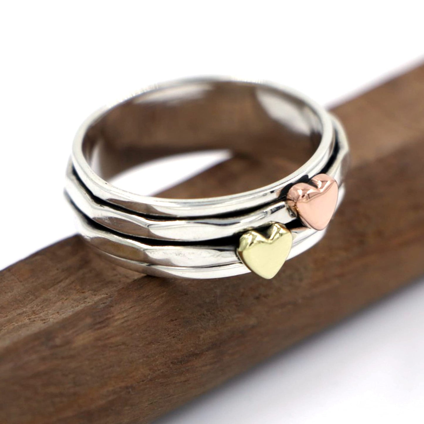 Twin Heart Anxiety Ring-Rings-NEVANNA