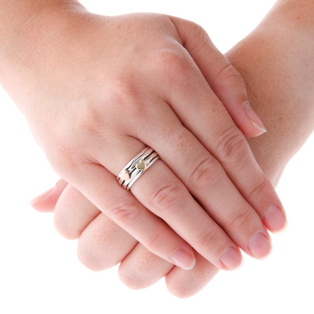 Twin Heart Anxiety Ring-Rings-NEVANNA