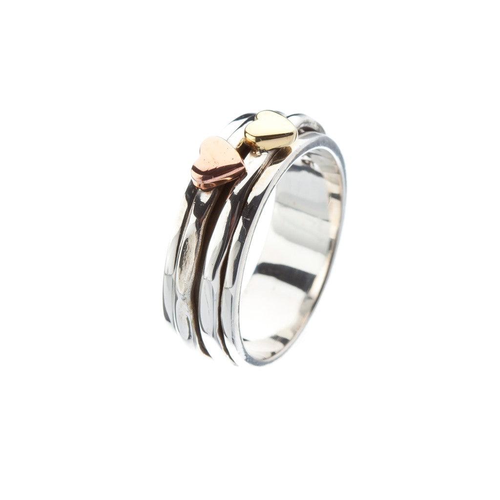Twin Heart Anxiety Ring-Rings-NEVANNA