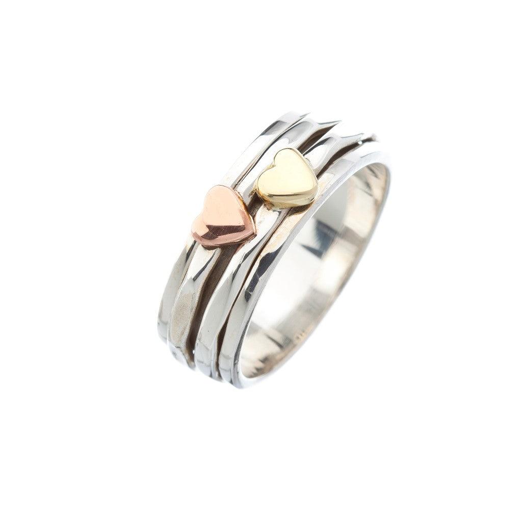 Twin Heart Anxiety Ring-Rings-NEVANNA