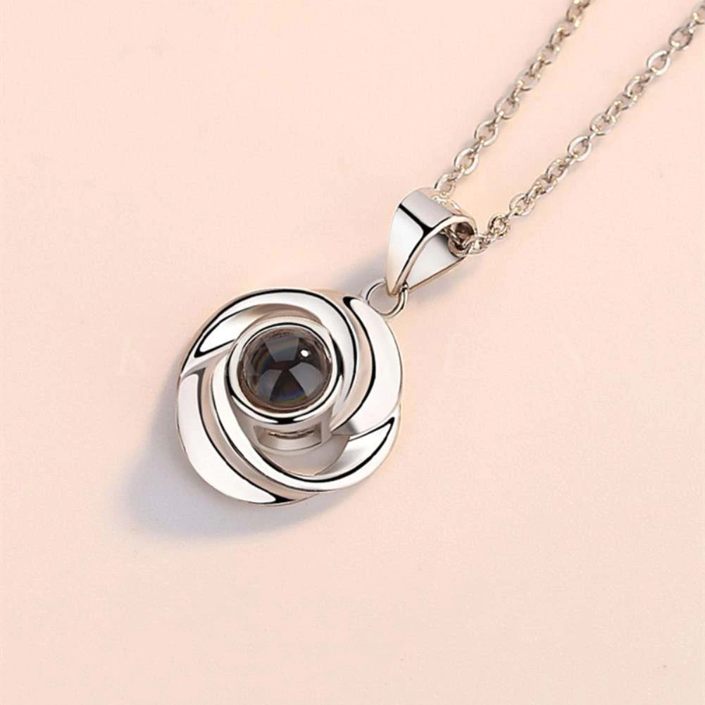 Custom Projection Photo Rose Necklace-Necklaces-NEVANNA