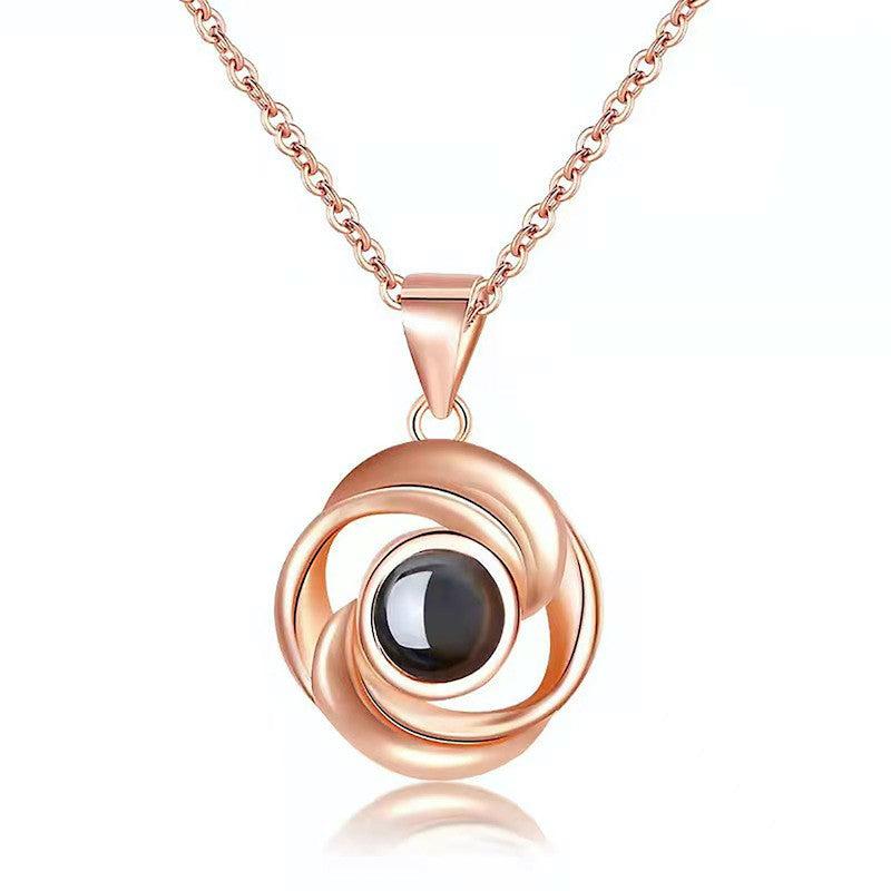 Custom Projection Photo Rose Necklace-Necklaces-NEVANNA