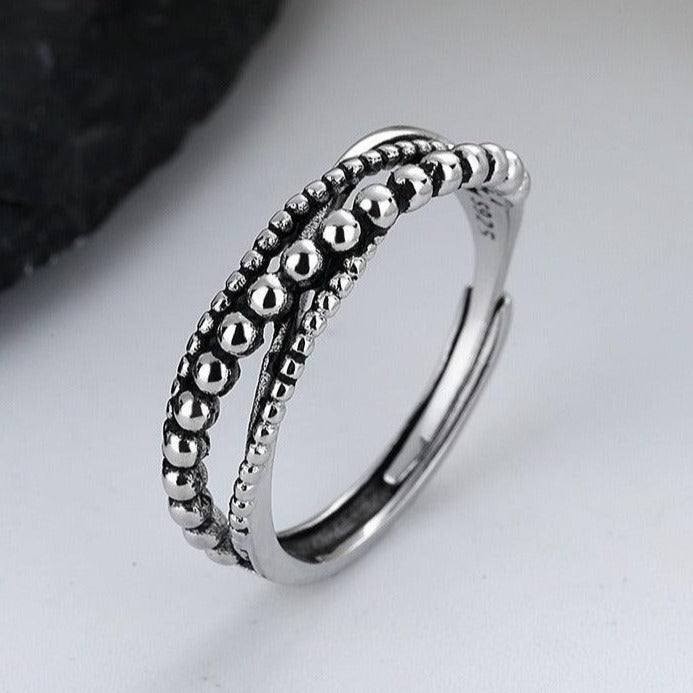 Vintage Bead Spinner Fidget Ring-Rings-NEVANNA