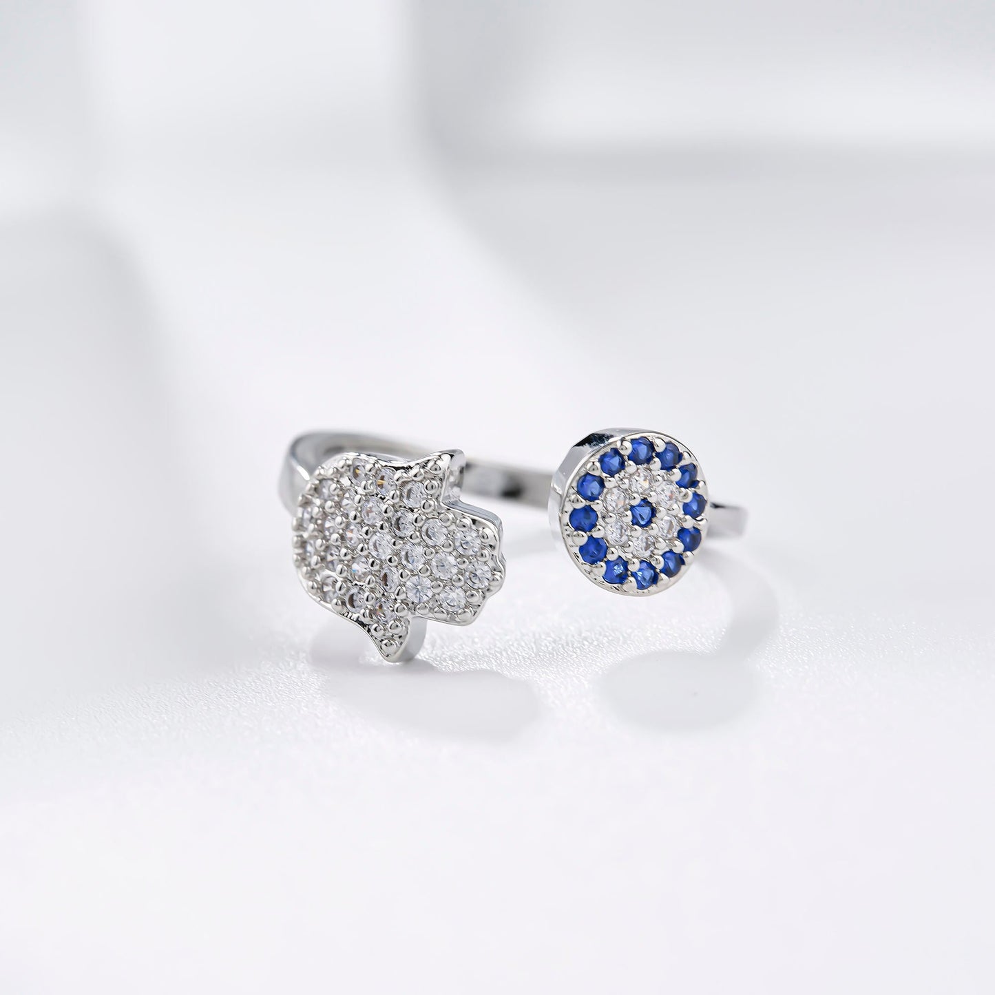 Evil Eye and Hamsa Hand Ring-Rings-NEVANNA