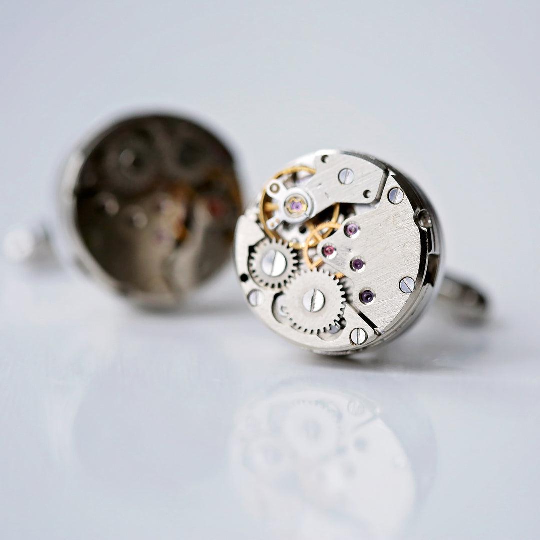 Engraved Gear Movement Cufflinks-NEVANNA