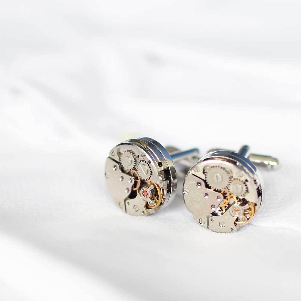 Engraved Gear Movement Cufflinks-NEVANNA