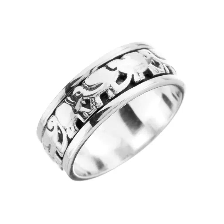 Fortune Elephant Spinner Ring-Rings-NEVANNA