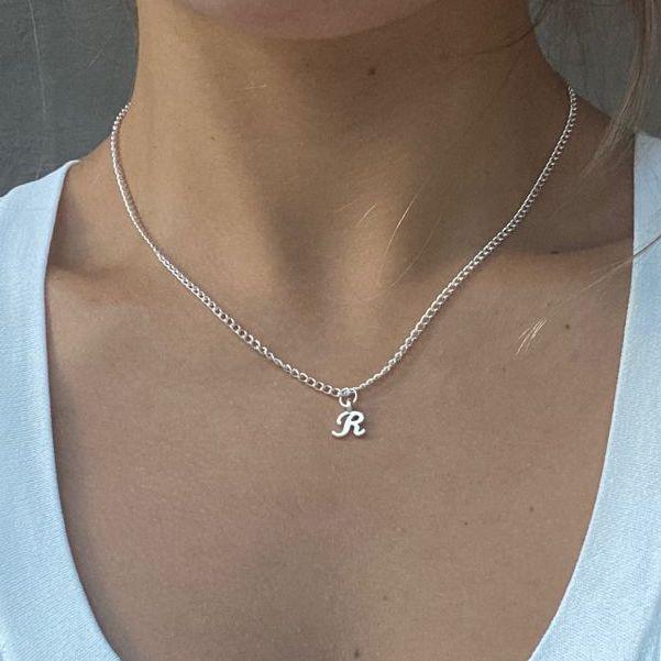 Cursive Script Initial Necklace-Necklaces-NEVANNA