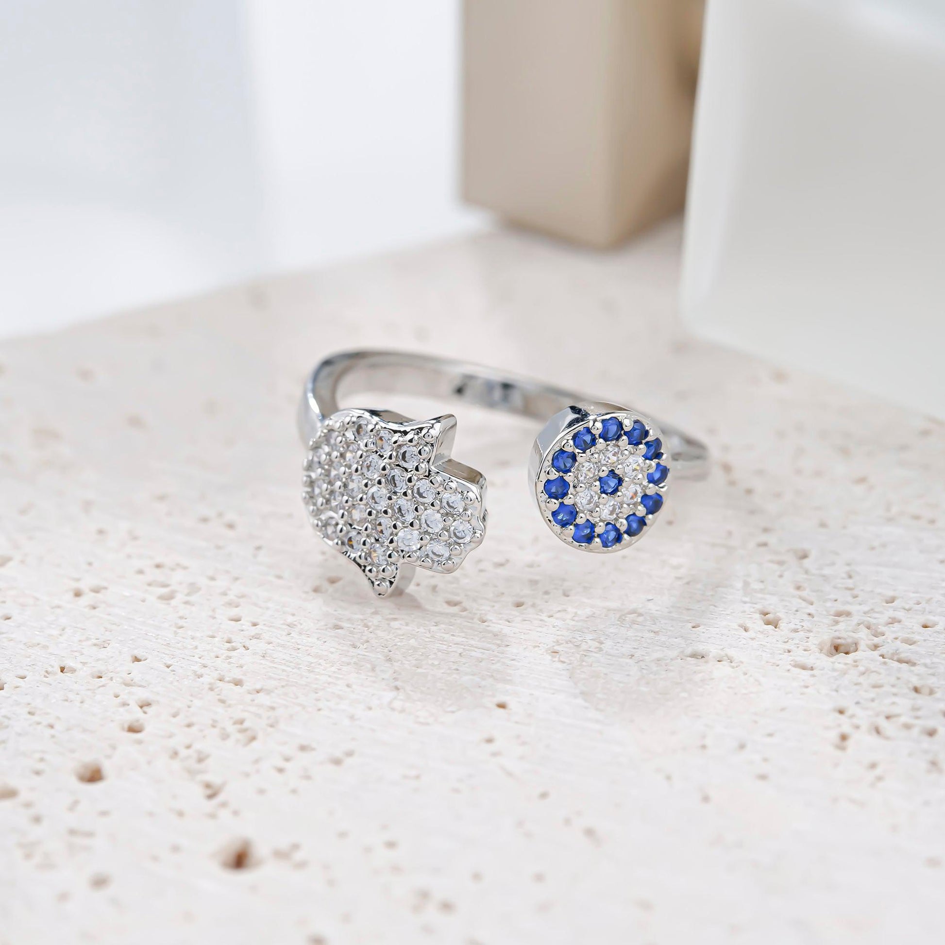 Evil Eye and Hamsa Hand Ring-Rings-NEVANNA