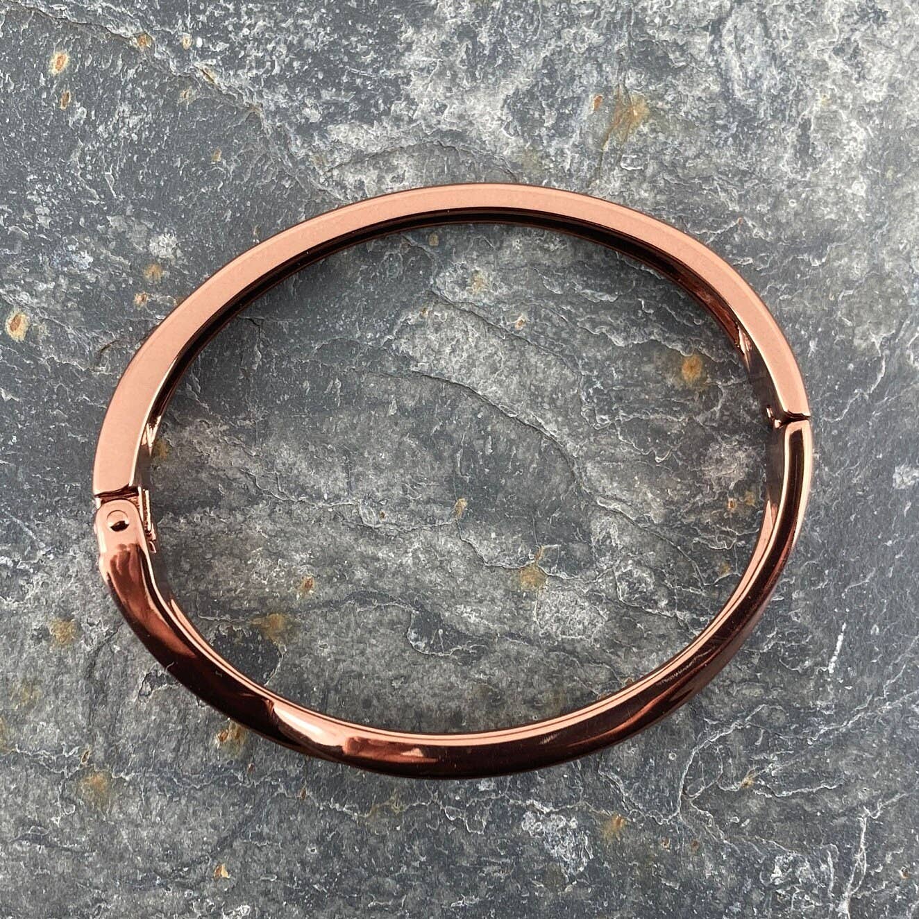 Hinged Twist Style Dark Copper Finish Bangle-Bracelets-NEVANNA