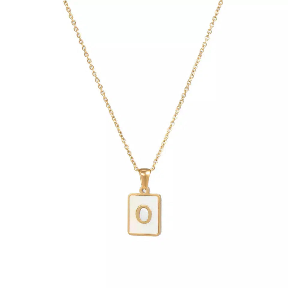 Square Pendant Necklaces Initial Necklace-Necklace-NEVANNA