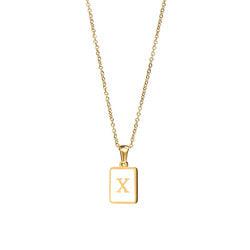 Square Pendant Necklaces Initial Necklace-Necklace-NEVANNA