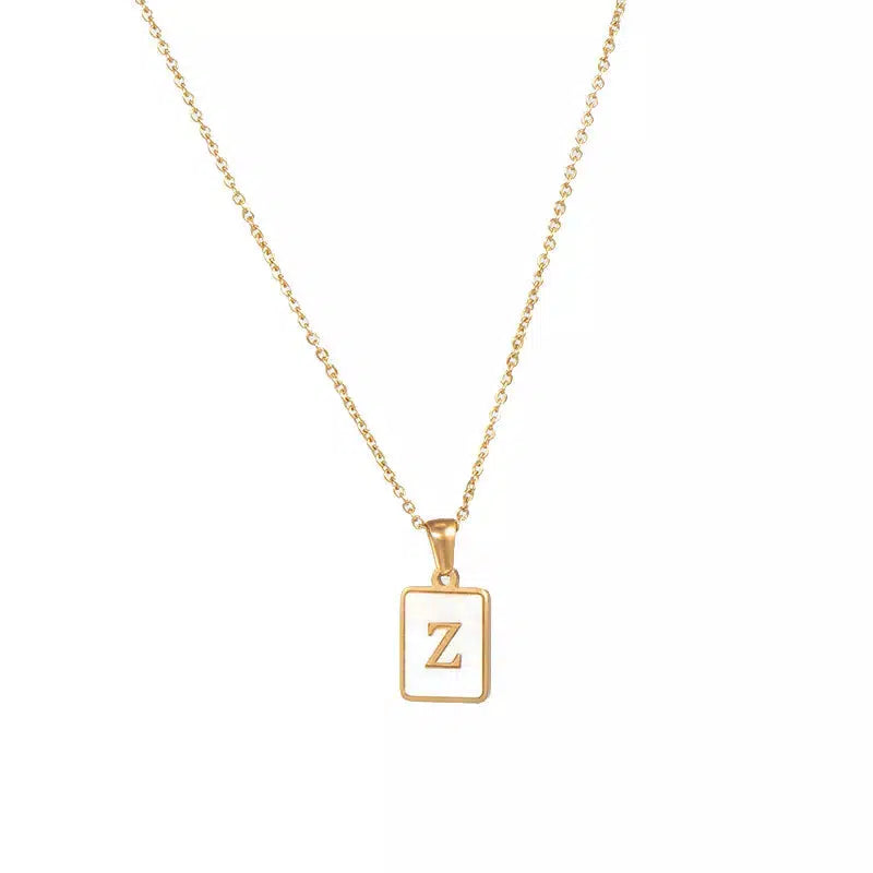 Square Pendant Necklaces Initial Necklace-Necklace-NEVANNA