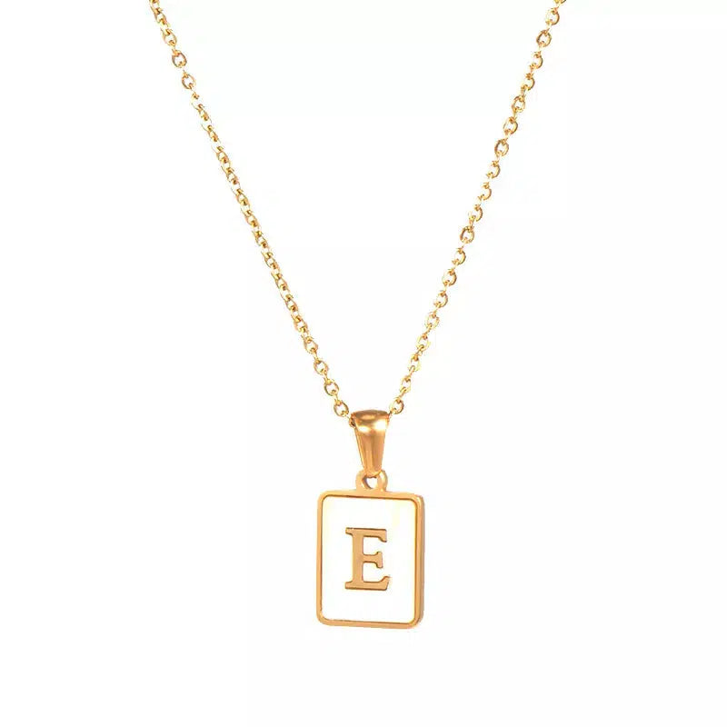 Square Pendant Necklaces Initial Necklace-Necklace-NEVANNA