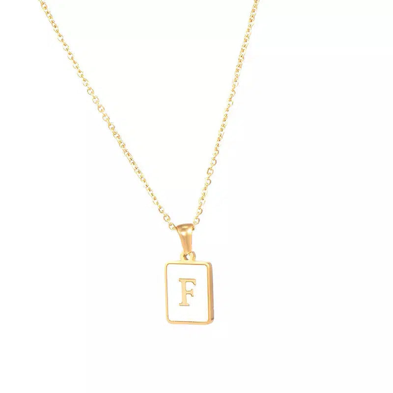 Square Pendant Necklaces Initial Necklace-Necklace-NEVANNA